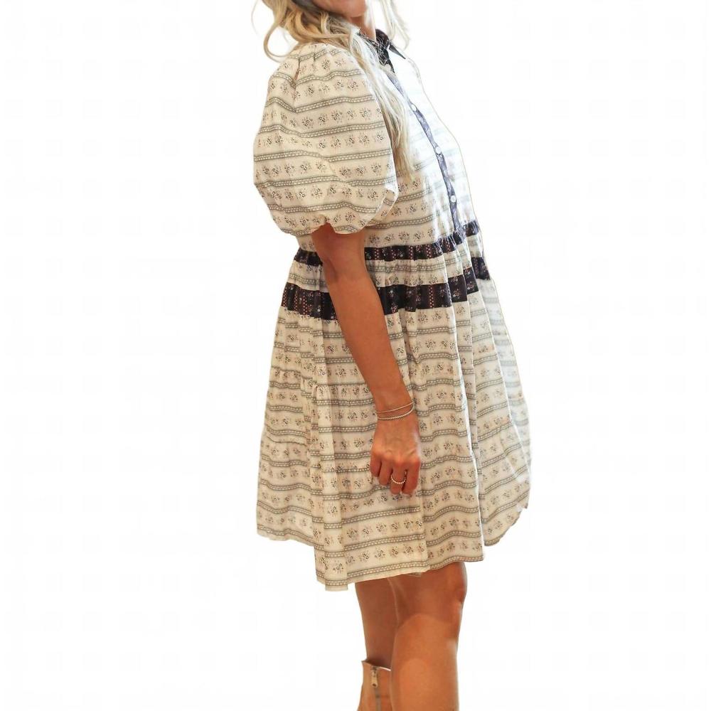 NEW AUREUM collared blossom mini dress in multicolor - Picture 3 of 6